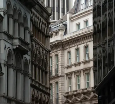 Gasse mit alten denkmalgeschützten Gebäuden