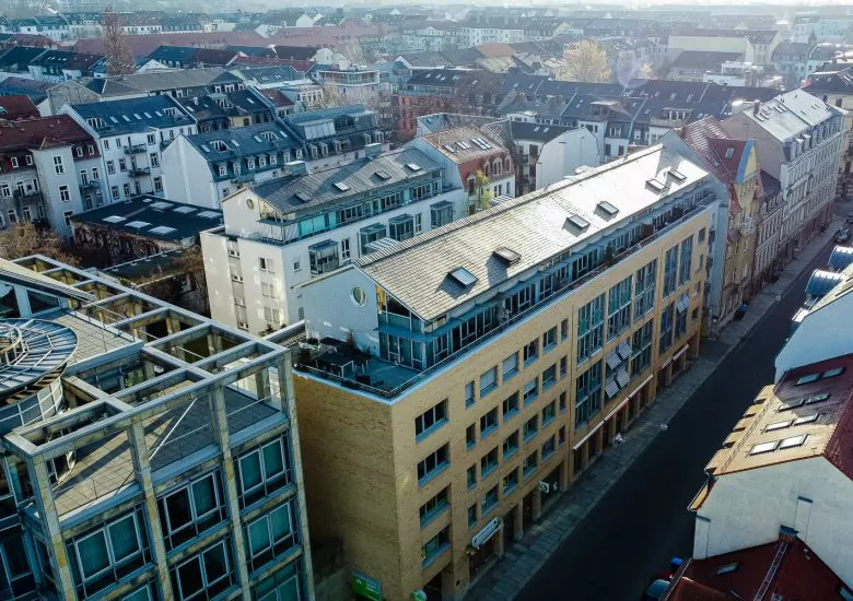 Bestandsimmobilie Dresden-Neustadt, Außenansicht des Objekts (Vogelperspektive)