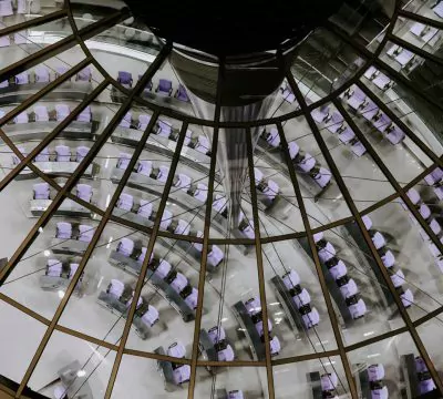 Parlament des Deutschen Bundestags in Vogelperspektive