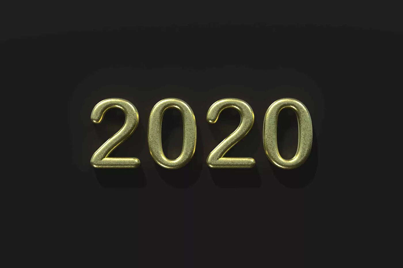 2020 in goldener Schrift
