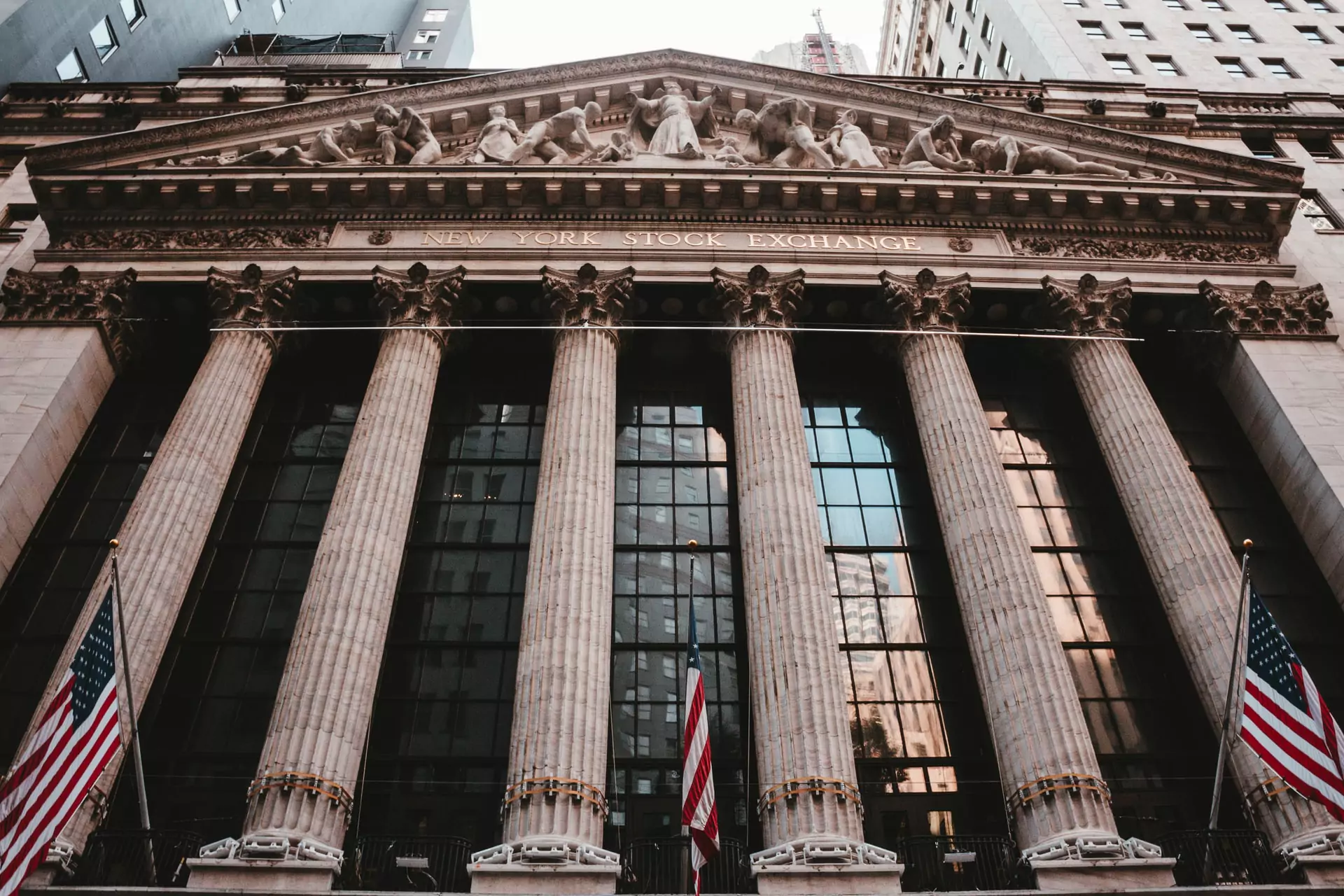 die New York Stock Exchange aus der Froschperspektive